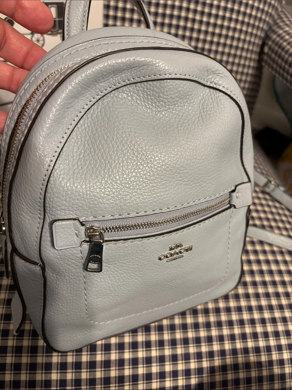 Coach Andi Sky Blue Pebbled Leather Mini Backpack